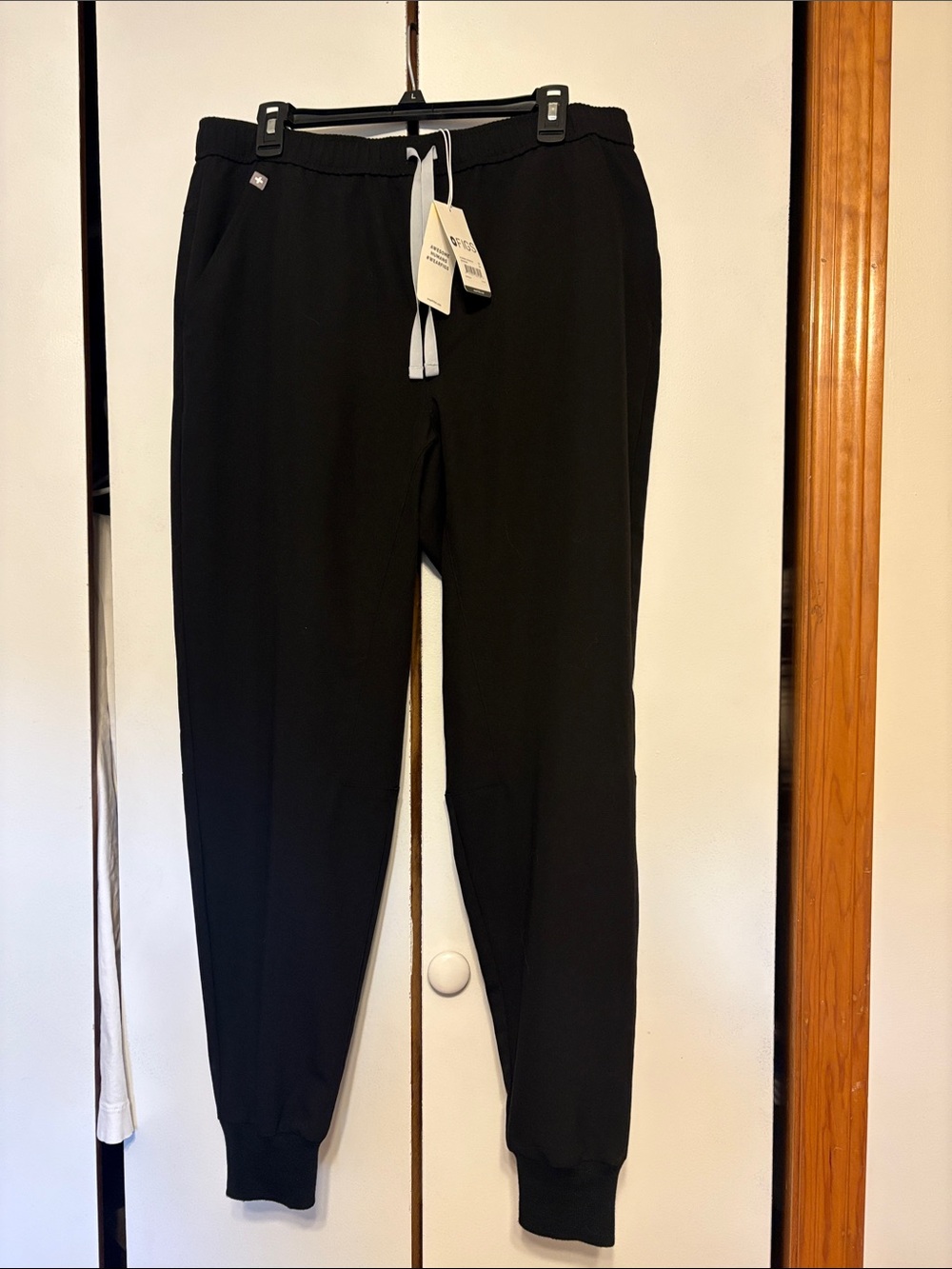 Figs  Black Jogger Sweatpants with Contrast Drawstring